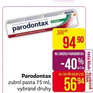 Pasty na zuby Parodontax