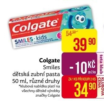 Pasta na zuby dětská Smiles Colgate
