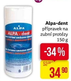 Přípravek na zubní protézy Alpa-dent Alpa