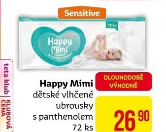 Vlhčené ubrousky dětské Happy Mimi