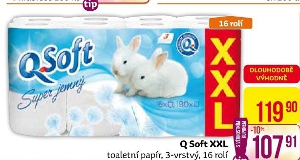 Toaletní papír 3vrstvý Q Soft