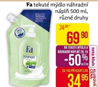 Tekuté mýdlo Fa - náhradní náplň