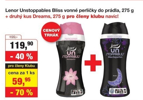 Vonné perličky do pračky Lenor UNstoppables