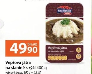 Játra vepřová na slanině s rýží Vltavotýnské lahůdky