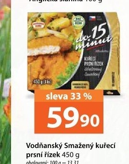 Řízek kuřecí smažený mražený Vodňanské kuře
