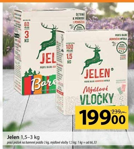 Prací prášek mýdlový Jelen