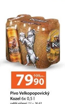 Pivo světlé výčepní 10°Velkopopovický Kozel