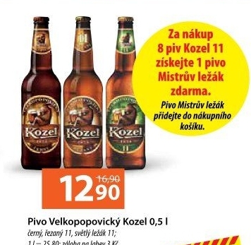 Pivo černé výčepní 10° Velkopopovický Kozel