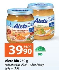 Příkrm masozeleninový bio Alete Nestlé