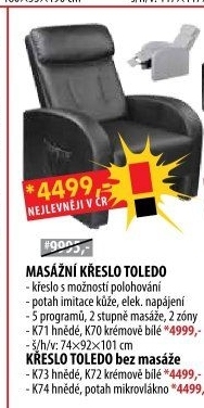 Masážní křeslo TOLEDO hnědé K71