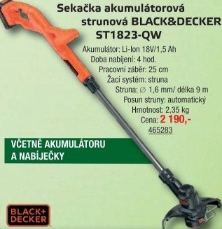 Aku strunová sekačka Black&amp