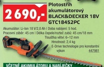Aku nůžky na živ plot Black&amp