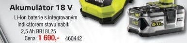 Akumulátor RB18L25 Ryobi