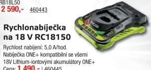 Rychlonabíječka baterií Ryobi