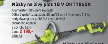 Aku teleskopické nůžky OHT1850X Ryobi