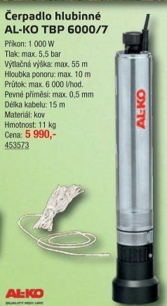 Čerpadlo hlubinné Al - Ko TBP 6000/7