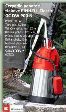 Ponorné tlakové čerpadlo Einhell Classic GC-DW 900 N