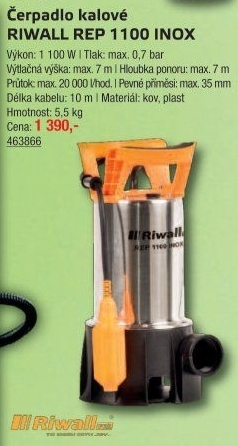 Elektrické kalové čerpadlo Riwall Rep 1100 Inox