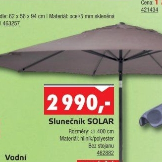Zahradní slunečník Solar Hartman