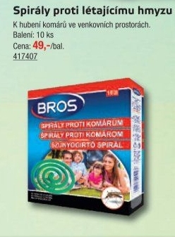 Přípravek spirály proti létajícímu hmyzu Bros