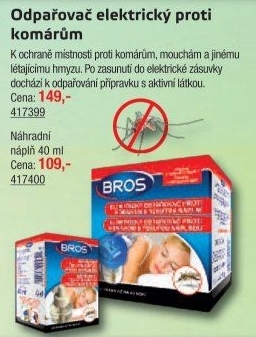 Odpařovač elektrický proti komárům Bros
