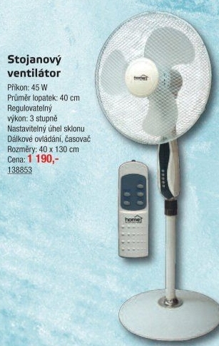 Stojanový ventilátor