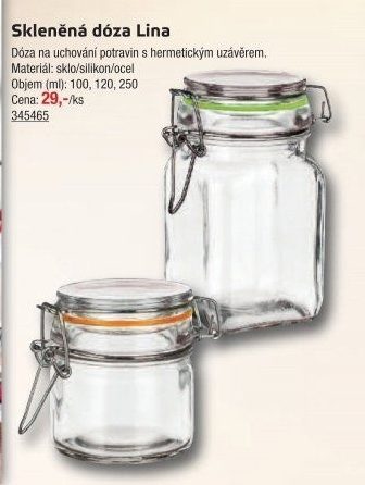 Sklenice s patentním uzávěrem