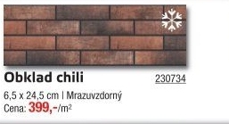 Obkladový pásek cihlový