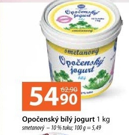 Bílý jogurt smetanový Opočenský Bohemilk