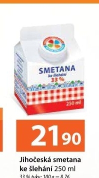 Smetana ke šlehání Jihočeská Madeta 33%