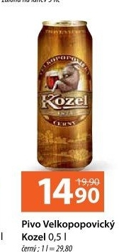 Pivo černé výčepní 10° Velkopopovický Kozel
