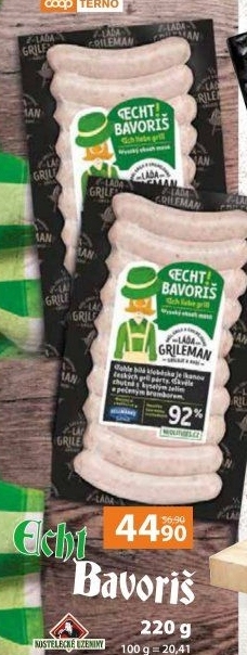 Párek na gril Echt Bavoriš Láďa Grileman Kostelecké uzeniny