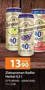 Nealkoholické pivo ochucené Radler Zlatopramen
