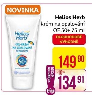 Gel-krém na opalování Sensitive OF 50+ Helios Herb