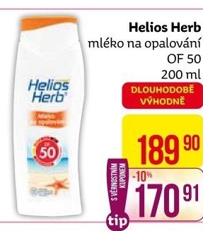 Mléko na opalování OF 50 Helios Herb