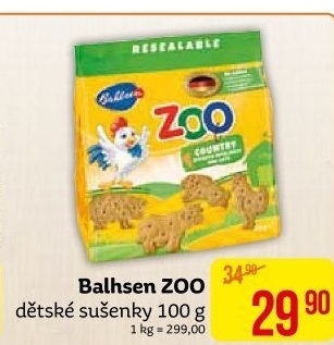 Sušenky ZOO Bahlsen