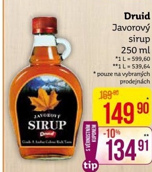 Javorový sirup Druid