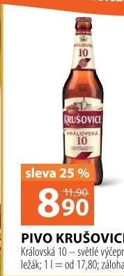 Pivo Královská 10° Krušovice