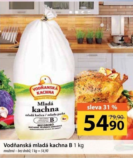 Kachna mladá mražená Vodňanská drůbež