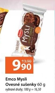 Ovesné sušenky Mysli na zdraví Emco