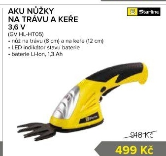 Aku nůžky na trávu a keře Starline
