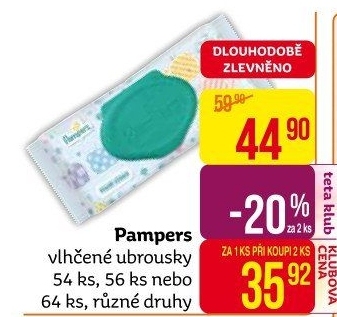 Vlhčené ubrousky dětské Pampers
