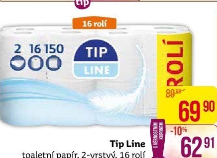 Toaletní papír 2vrstvý Tip Line