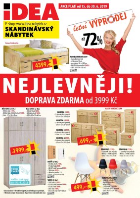 akční leták IDEA nábytek 15.6.2019-30.6.2019