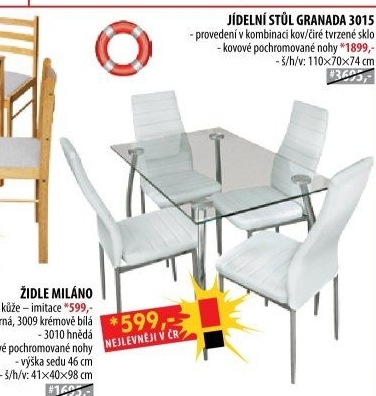 Jídelní židle MILÁNO krémově bílá