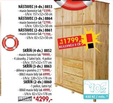 Nástavec 4dveřový 8853 lak