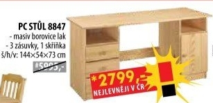 PC stůl 8847 lakovaný