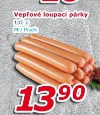 Párky vepřové loupací Maso uzeniny Písek