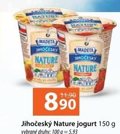 Jogurt Nature ochucený jihočeský Madeta