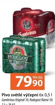 Pivo světlé výčepní Originál 10° Gambrinus